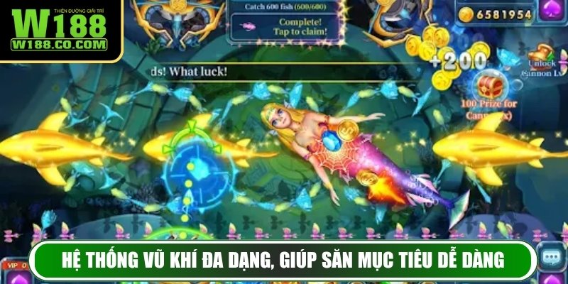 Hệ thống vũ khí đa dạng, giúp săn mục tiêu dễ dàng