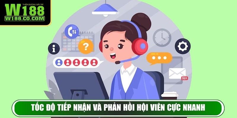 Liên Hệ W188 - Xử Lý Mọi Thắc Mắc Kịp Thời Cho Hội Viên 4 Tốc độ tiếp nhận và phản hồi hội viên cực nhanh