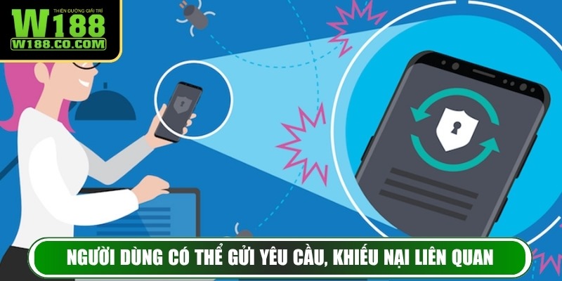 Quyền Riêng Tư W188 3 Người dùng có thể gửi yêu cầu, khiếu nại liên quan