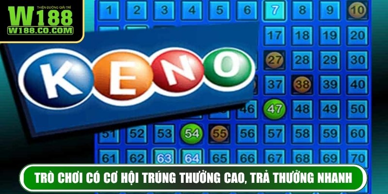 Xổ Số Keno – Trải Nghiệm Giải Trí Trực Tuyến Hấp Dẫn 4 Trò chơi có cơ hội trúng thưởng cao, trả thưởng nhanh